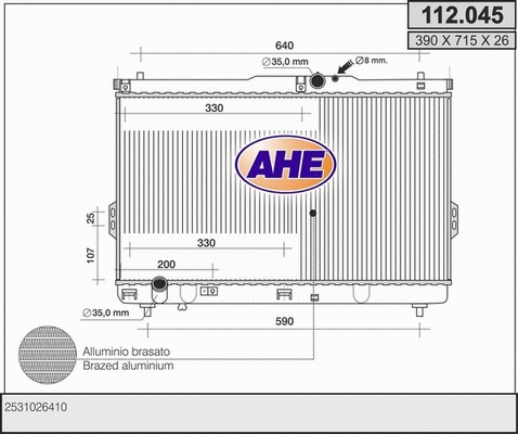 Radiator, engine cooling (112.045)