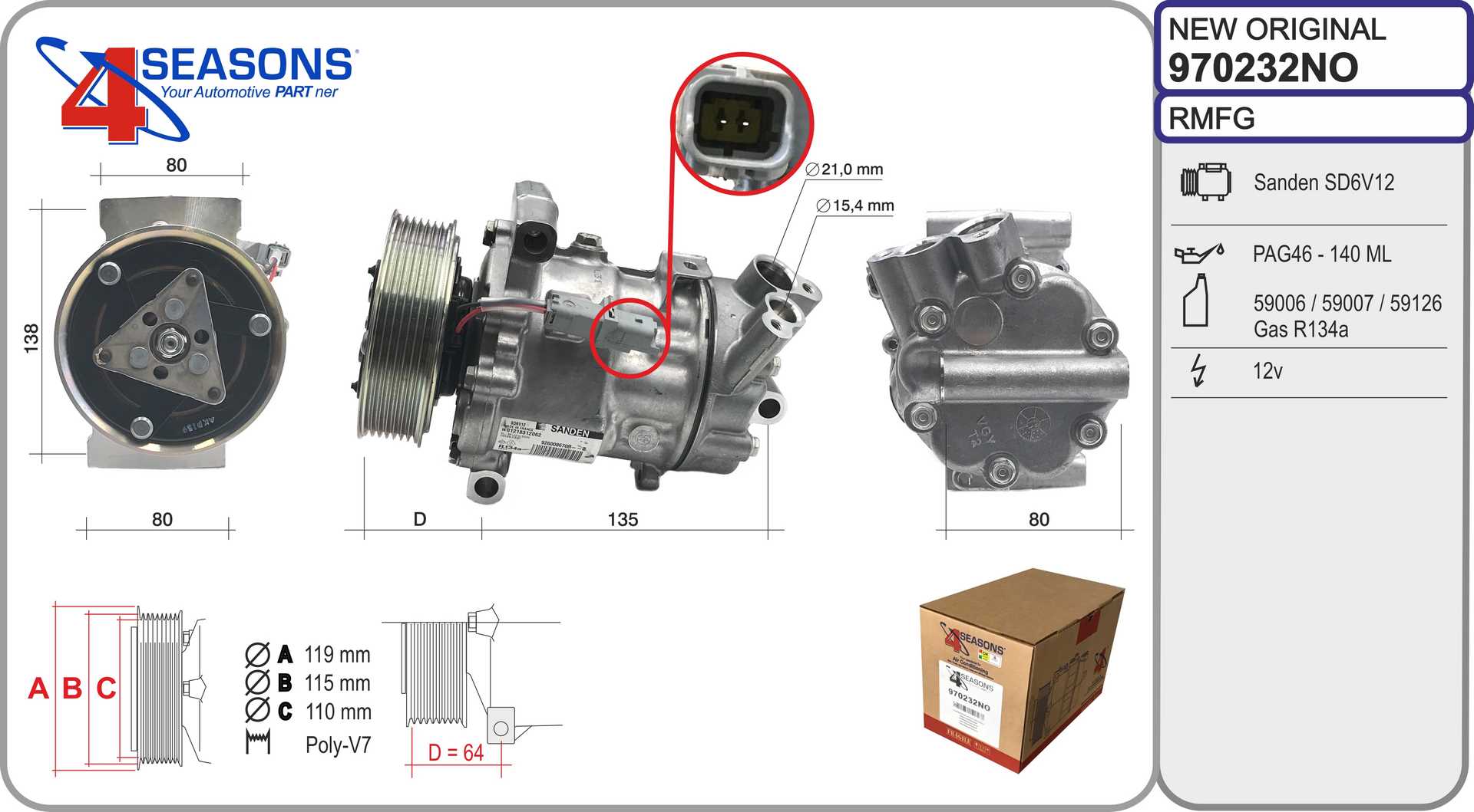 Compressor, air conditioning (970232NO)