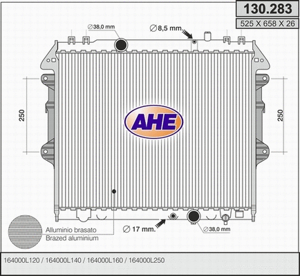 Radiator, engine cooling (130.283)