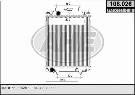 Radiator, engine cooling (108.026)