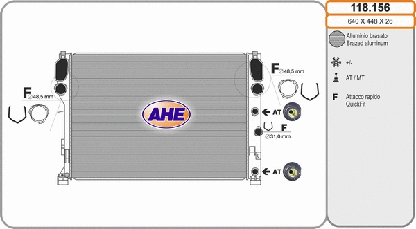 Radiator, engine cooling (118.156)