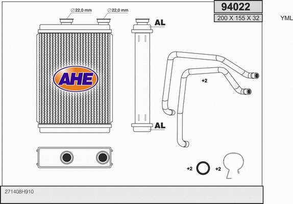 Heat Exchanger, interior heating (94022)
