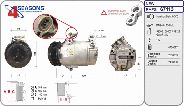 Compressor, air conditioning (67113)