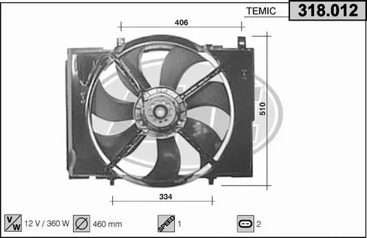 Fan, engine cooling (318.012)