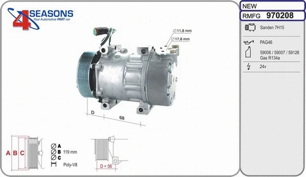 Compressor, air conditioning (970208)