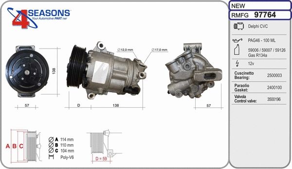 Compressor, air conditioning (97764)