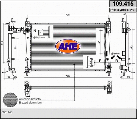 Radiator, engine cooling (109.415)