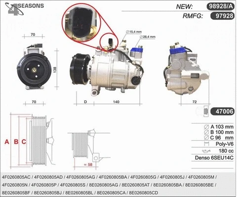 Compressor, air conditioning (98928/A)