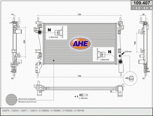 Radiator, engine cooling (109.407)