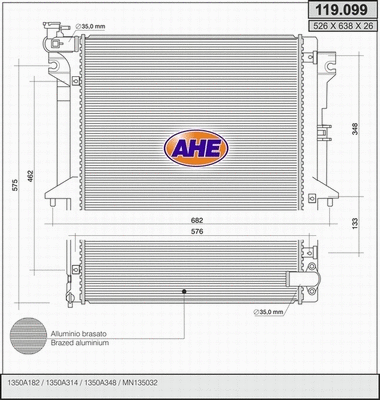 Radiator, engine cooling (119.099)