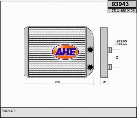 Heat Exchanger, interior heating (93943)