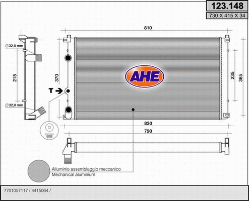 Radiator, engine cooling (123.148)