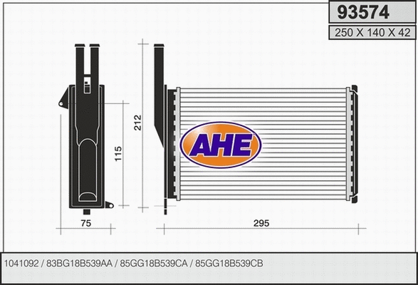 Heat Exchanger, interior heating (93574)
