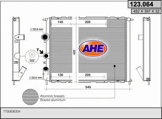 Radiator, engine cooling (123.064)