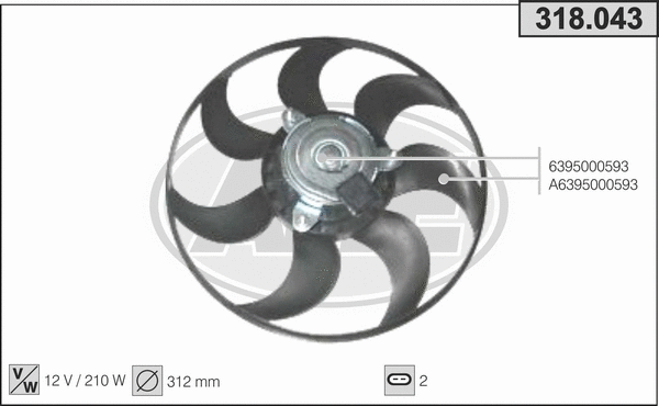 Fan, engine cooling (318.043)