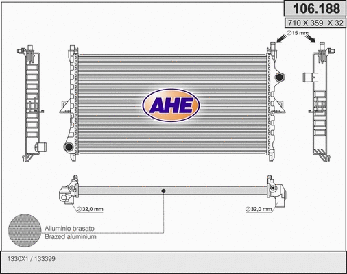 Radiator, engine cooling (106.188)