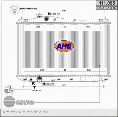 Radiator, engine cooling (111.095)