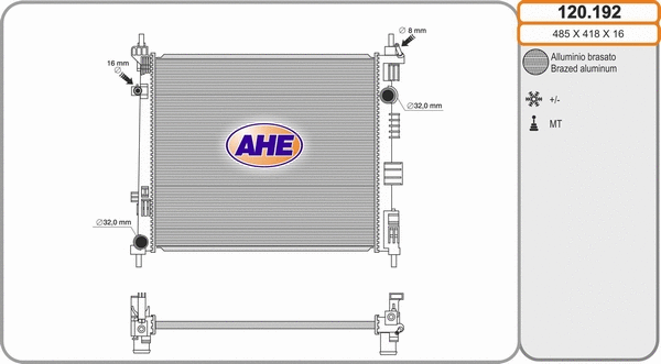 Radiator, engine cooling (120.192)