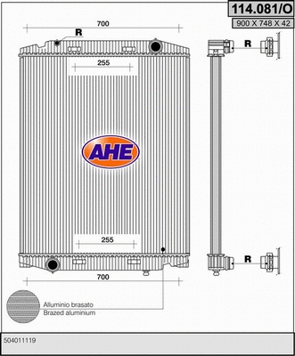 Radiator, engine cooling (114.081/O)