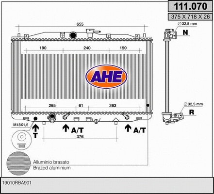 Radiator, engine cooling (111.070)