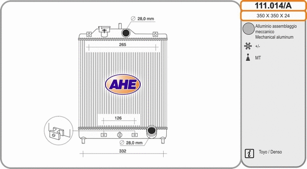 Radiator, engine cooling (111.014/A)