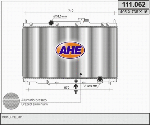 Radiator, engine cooling (111.062)