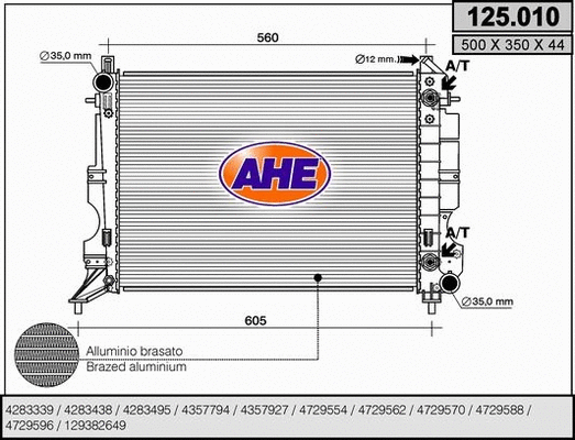 Radiator, engine cooling (125.010)