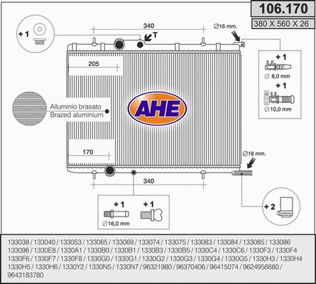 Radiator, engine cooling (106.170)