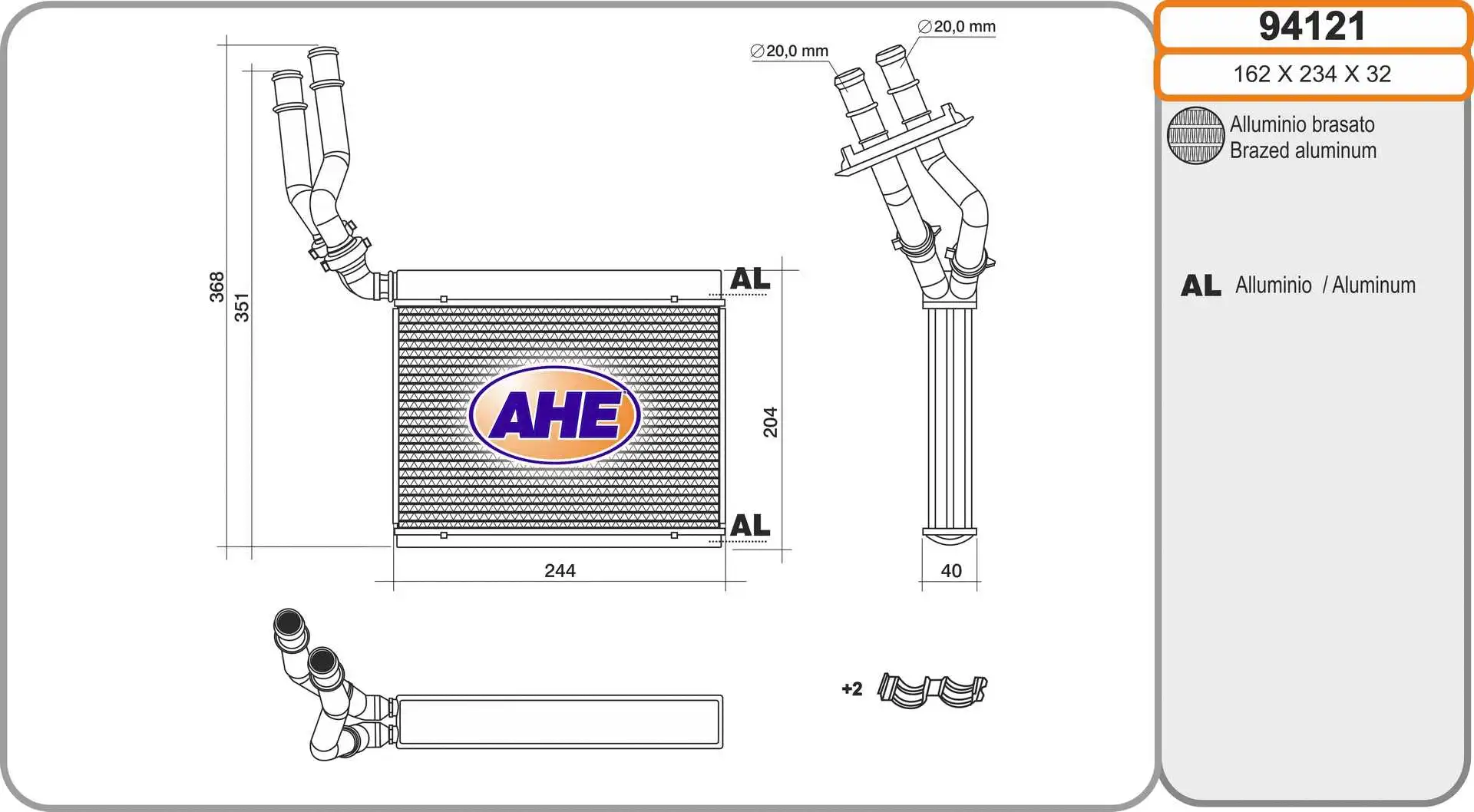 Heat Exchanger, interior heating (94121)