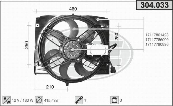 Fan, engine cooling (304.033)