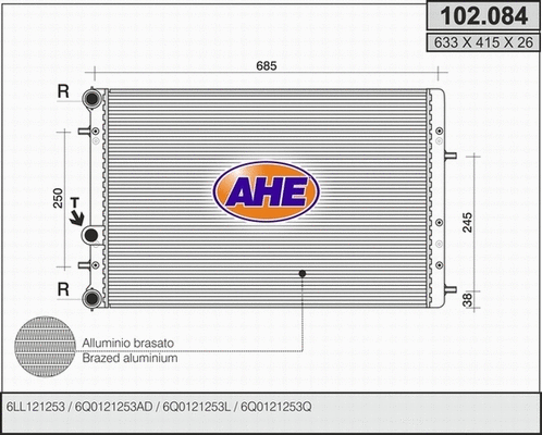 Radiator, engine cooling (102.084)