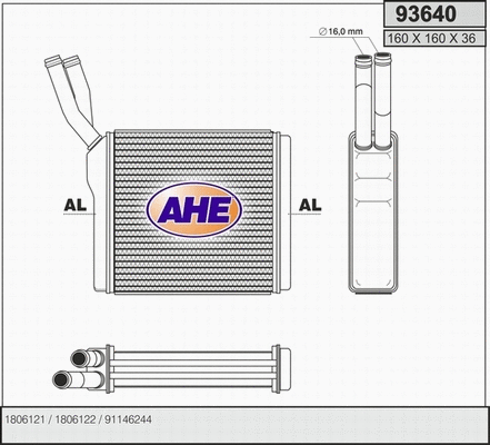 Heat Exchanger, interior heating (93640)