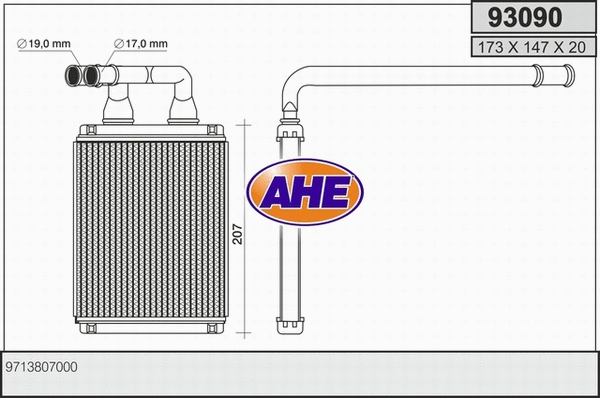 Heat Exchanger, interior heating (93090)