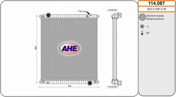 Radiator, engine cooling (114.087)