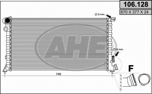Radiator, engine cooling (106.128)