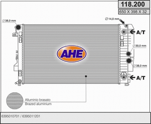 Radiator, engine cooling (118.200)