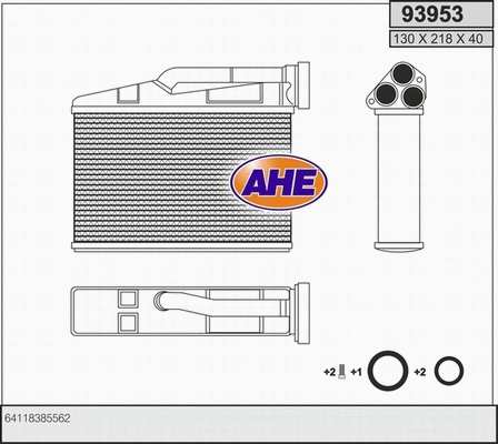 Heat Exchanger, interior heating (93953)