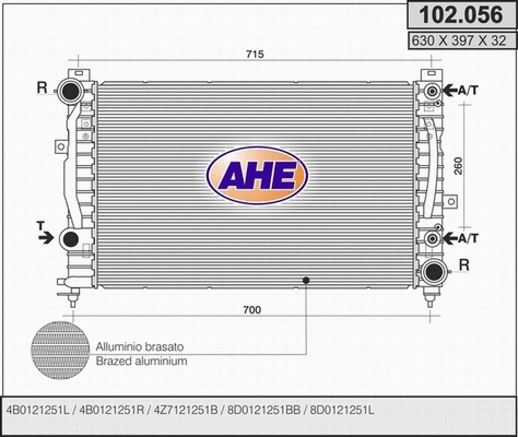 Radiator, engine cooling (102.056)