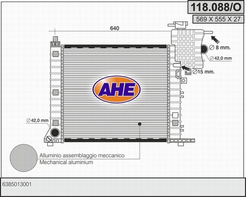 Radiator, engine cooling (118.088/O)