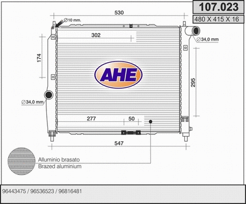 Radiator, engine cooling (107.023)