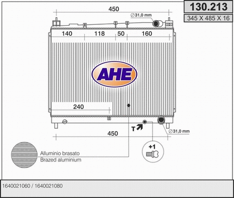 Radiator, engine cooling (130.213)