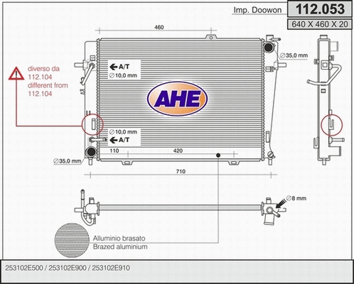 Radiator, engine cooling (112.053)