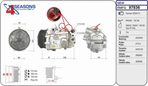 Compressor, air conditioning (97836)