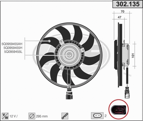 Fan, engine cooling (302.135)