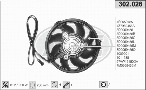 Fan, engine cooling (302.026)