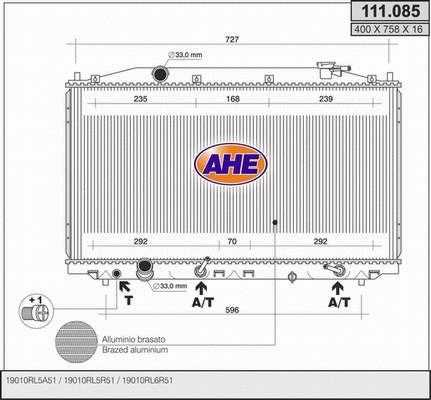 Radiator, engine cooling (111.085)