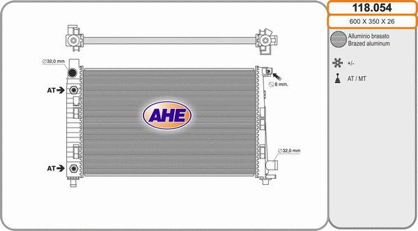 Radiator, engine cooling (118.054)