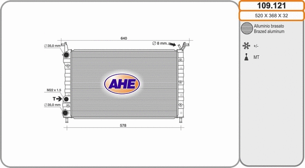 Radiator, engine cooling (109.121)