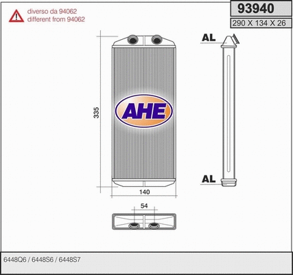 Heat Exchanger, interior heating (93940)