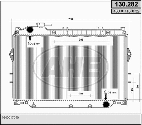 Radiator, engine cooling (130.282)